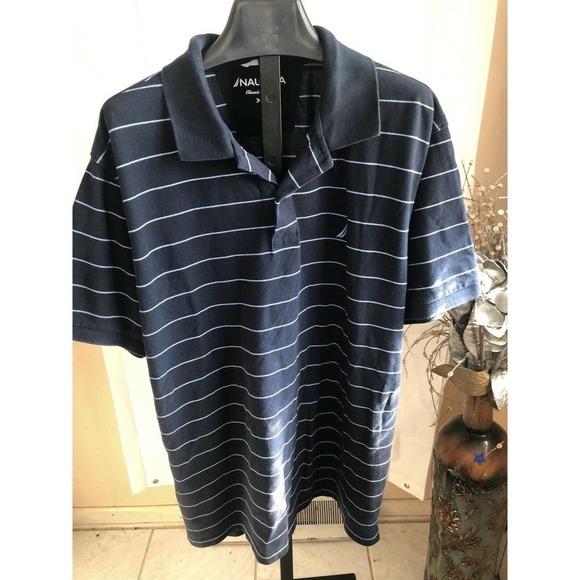 Nautica Men's Striped T Shirt Sleeve Collar Polo Shir - Picture 8 of 12
